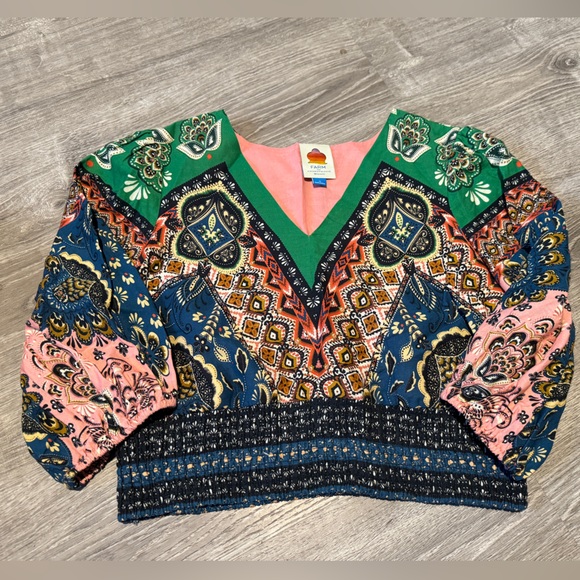 FARM Rio Tops - FARM Rio Colorful Patterned banded Top
